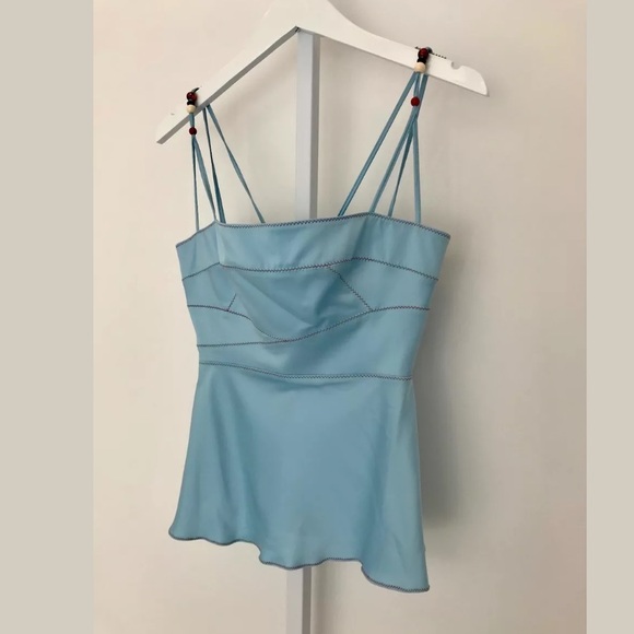 JUST CAVALLI BLUE SEXY BUSTIER TOP SIZE 6 NWOTS! - Picture 4 of 12